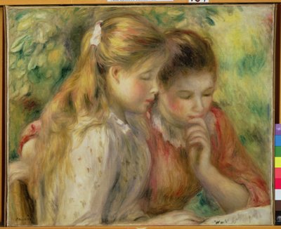 2人の女の子の読書、1892年 作： Pierre Auguste Renoir